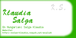 klaudia salga business card